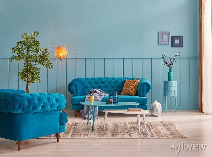 Almofadas e tapetes: os complementos perfeitos para o seu sofá azul