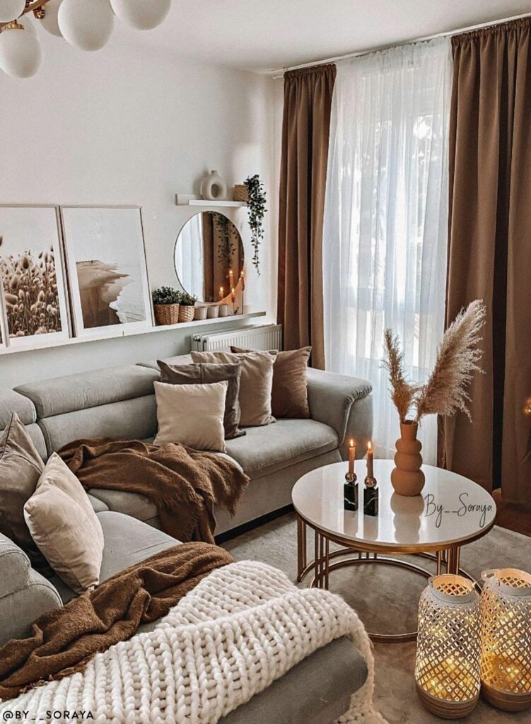 paleta de cores natureza para sala de estar