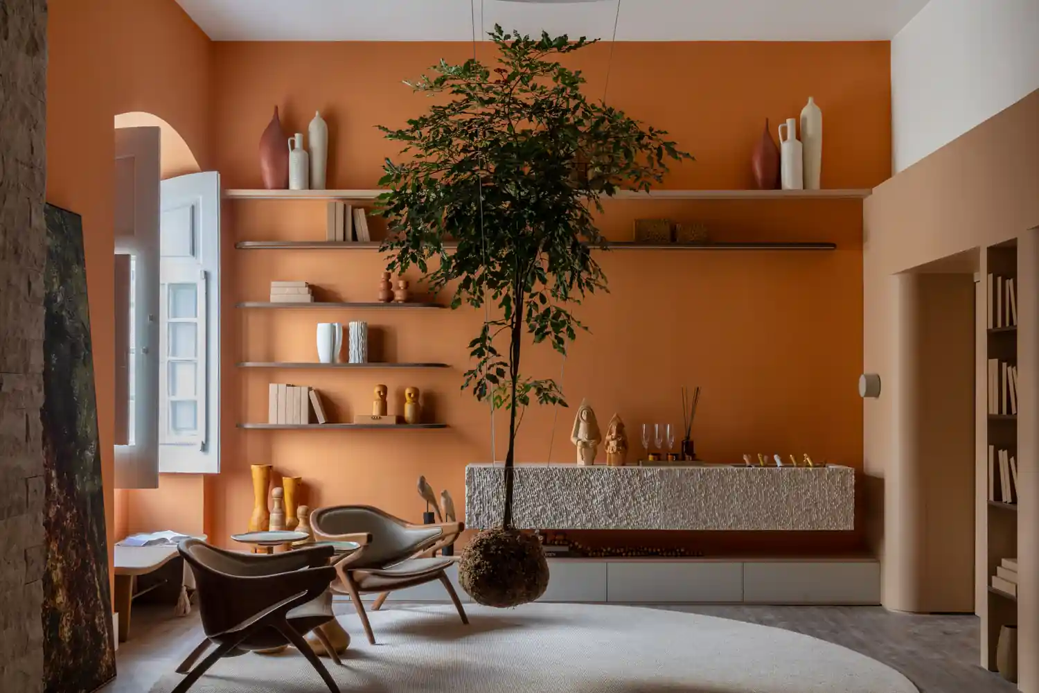 paleta de cores natureza para sala de estar