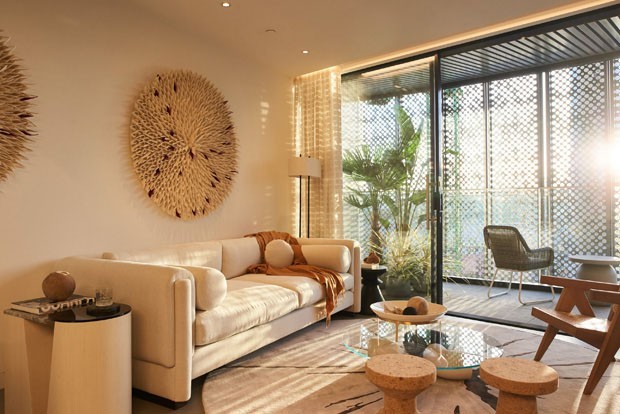 decoracao de sala com tons terrosos