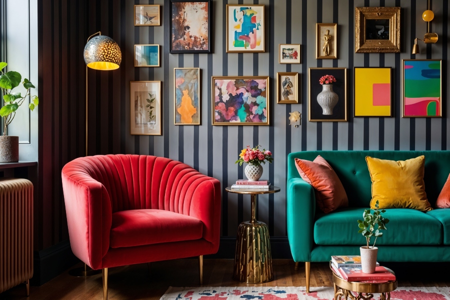 paleta de cores energéticas para sala