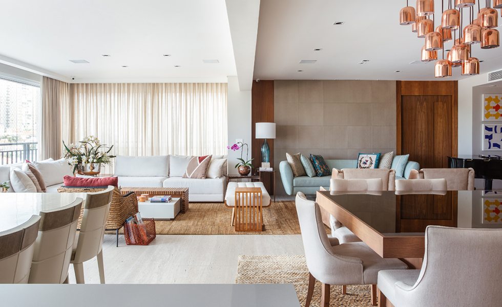 layout sala de estar para interação social