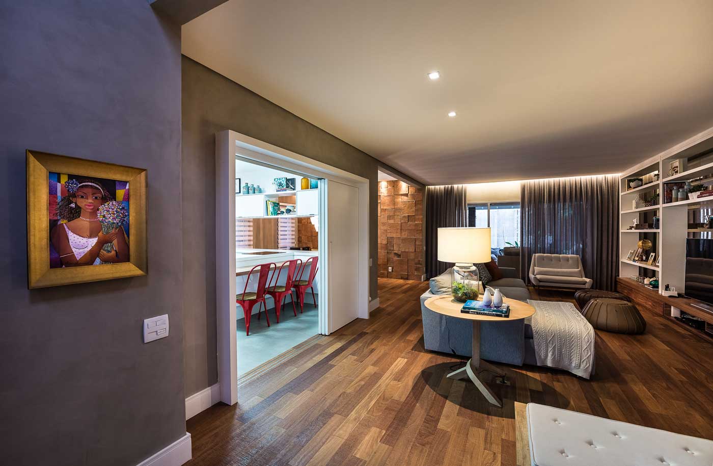 layout sala de estar para interação social