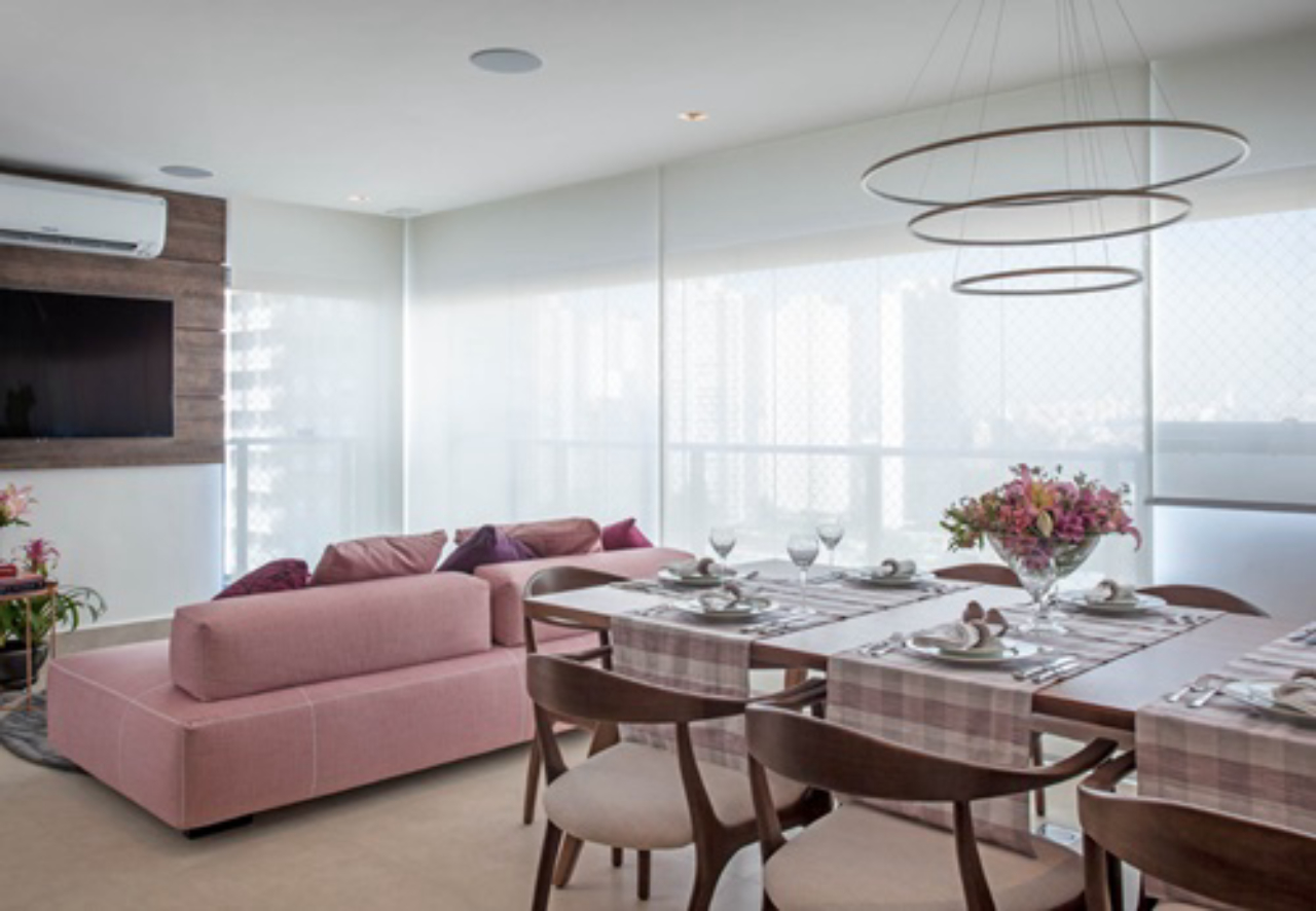 layout sala de estar para interação social