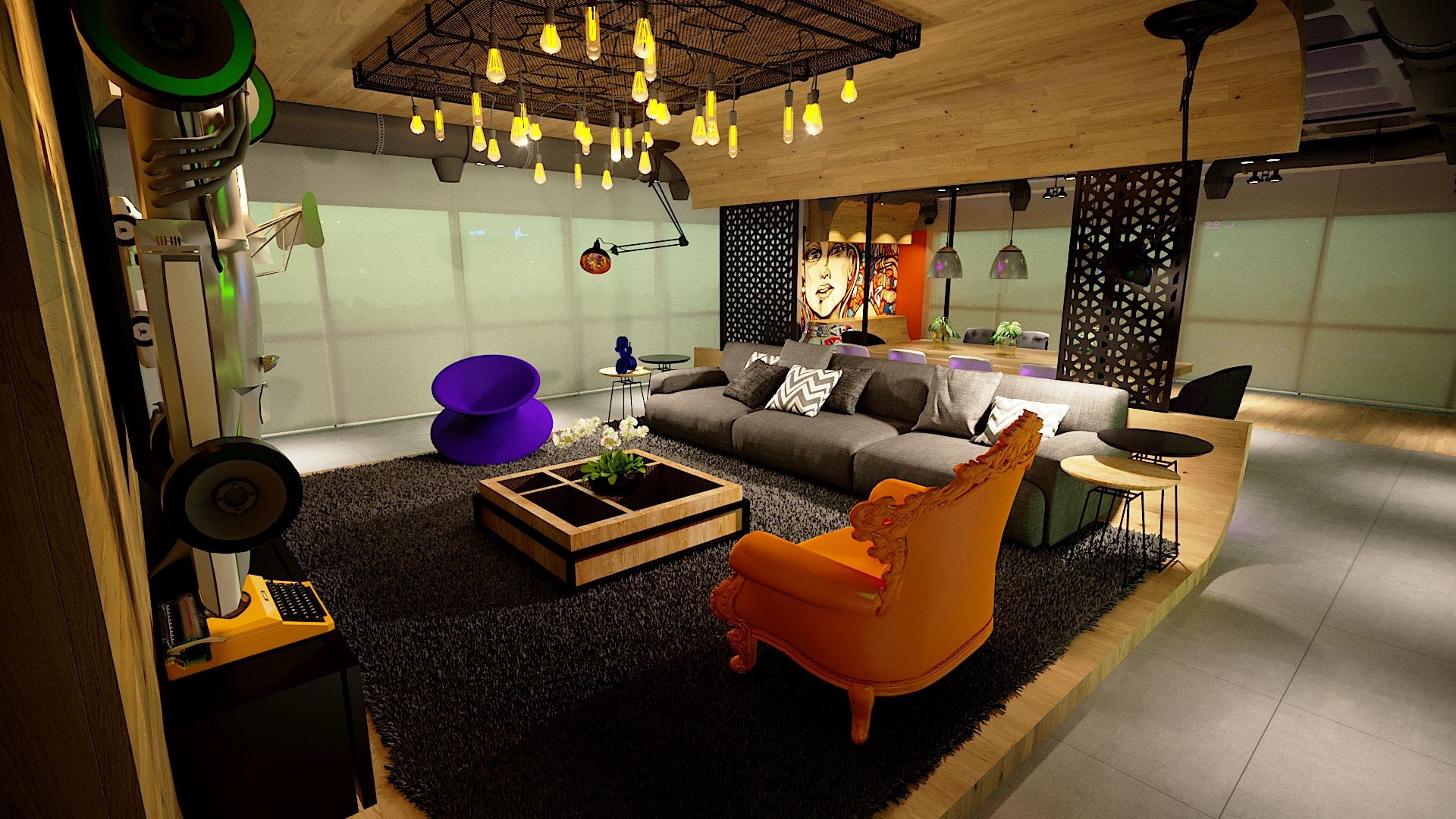 decoracao de sala industrial