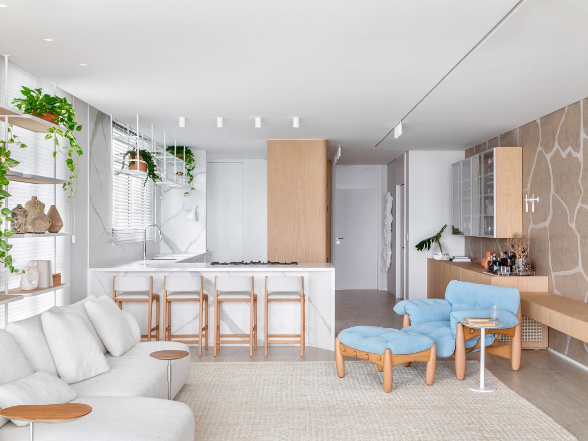 decoracao de sala integrada com a cozinha