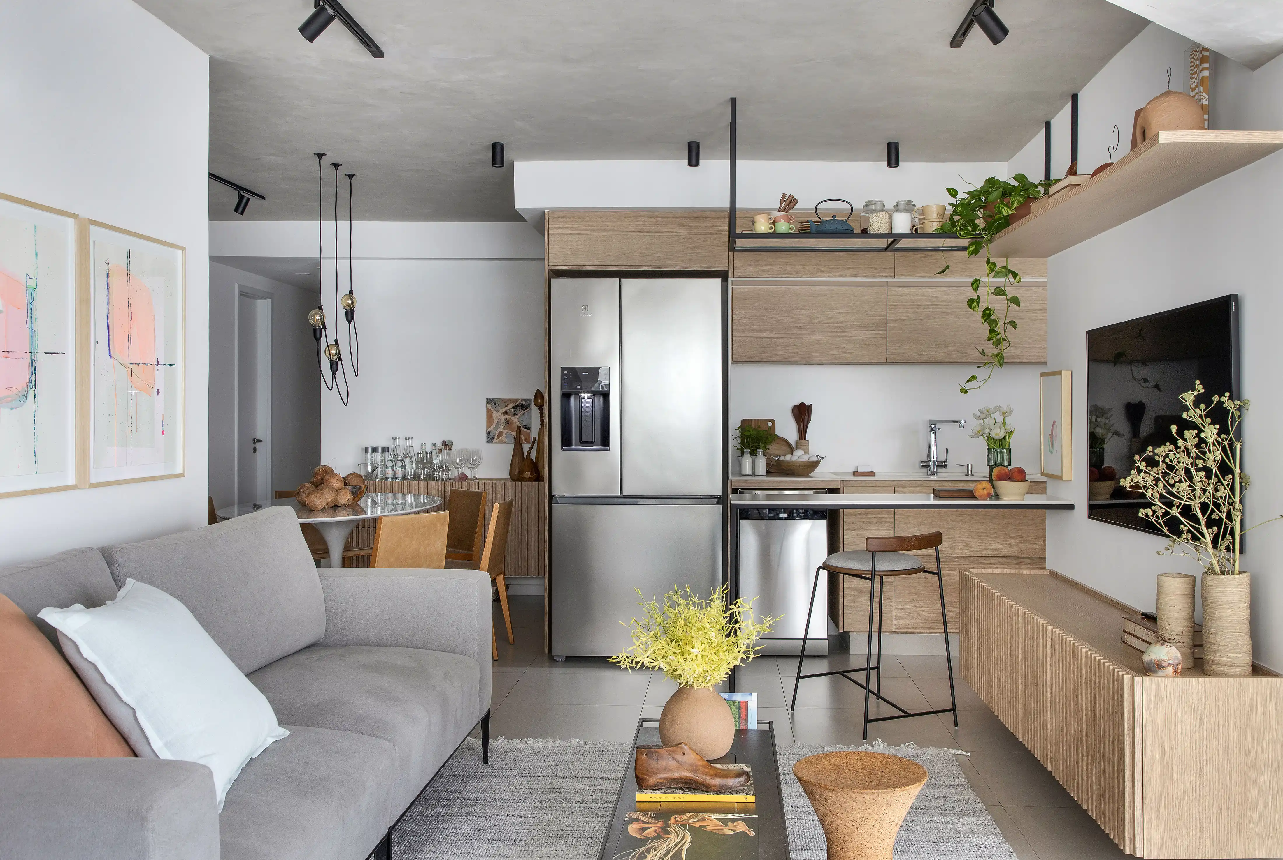 como integrar cozinha e sala de estar