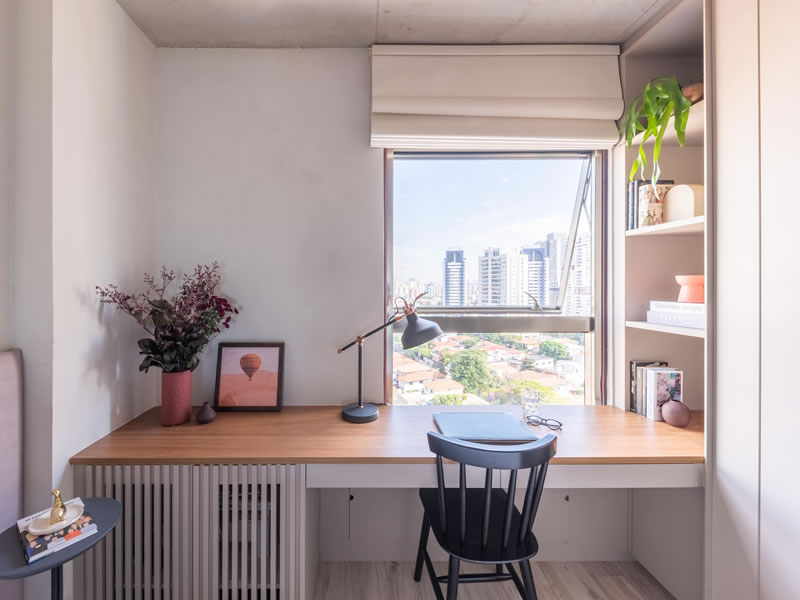 decoração home office casal pequeno