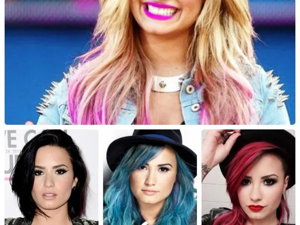 ideias cabelo colorido demi lovato tumblr