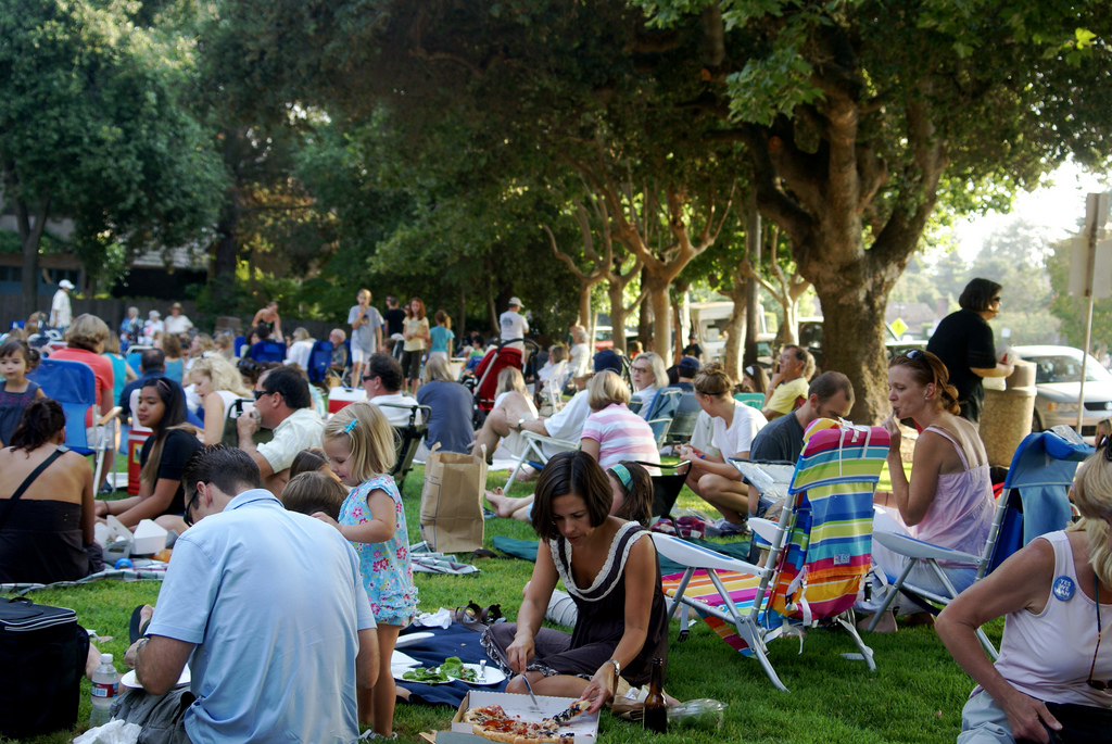dia no parque com amigos