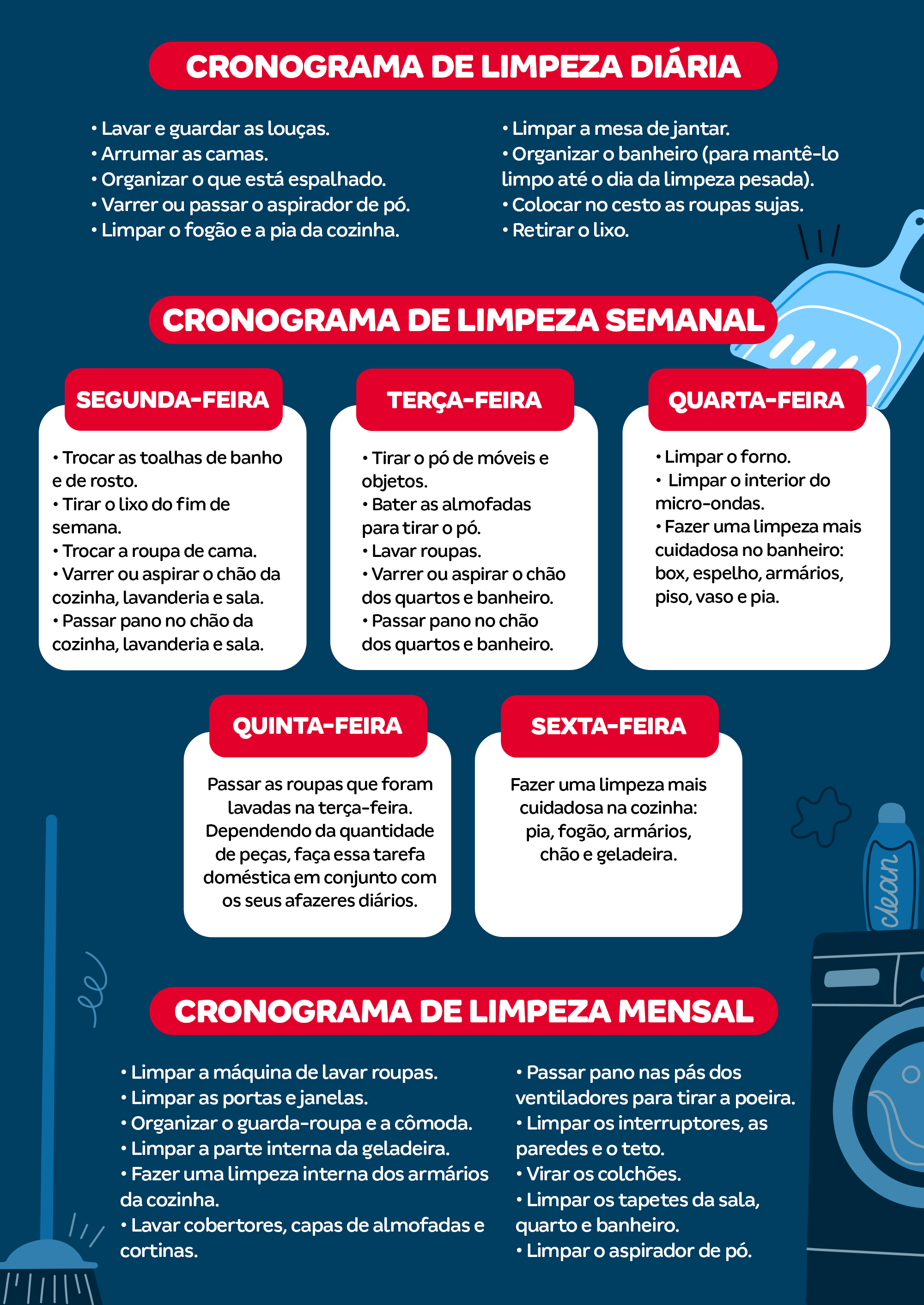 organização e limpeza doméstica rápida