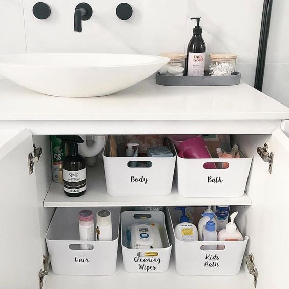 dicas para organizar armario de banheiro