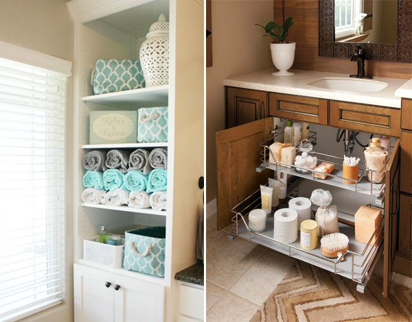 dicas para organizar armario de banheiro