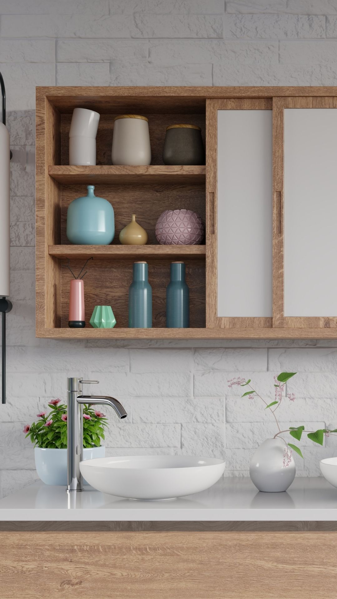 organização de banheiro com pouco espaço