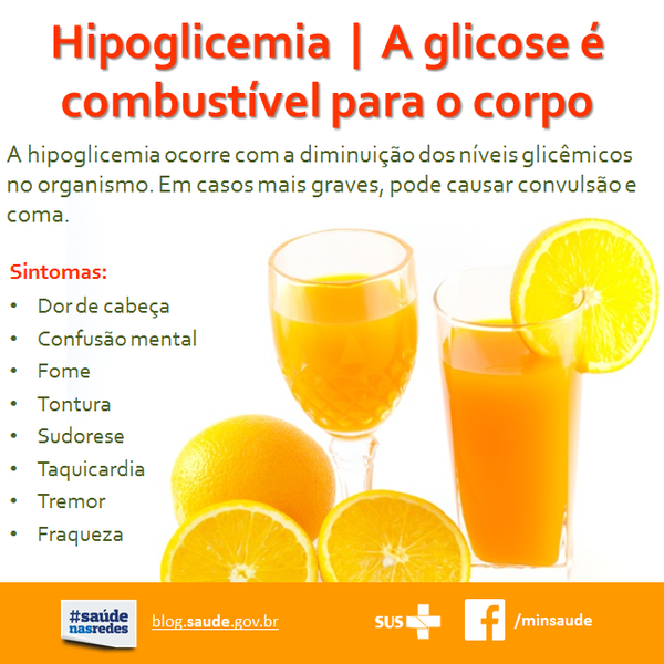 manejo da hipoglicemia com alimentação
