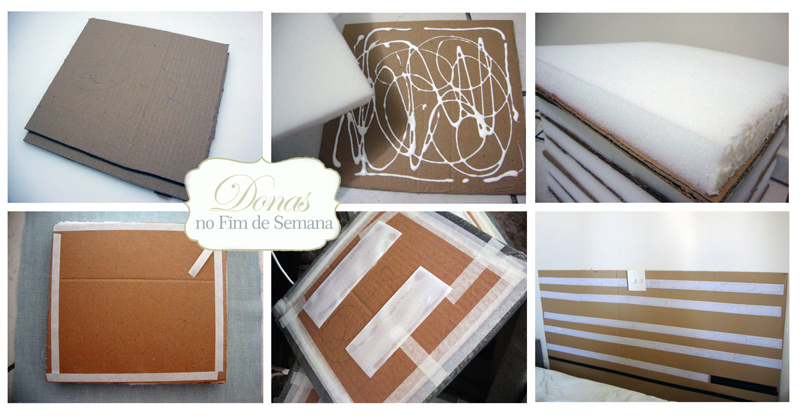 diy cabeceira de cama estofada