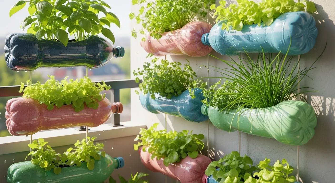 materiais reciclados para horta vertical