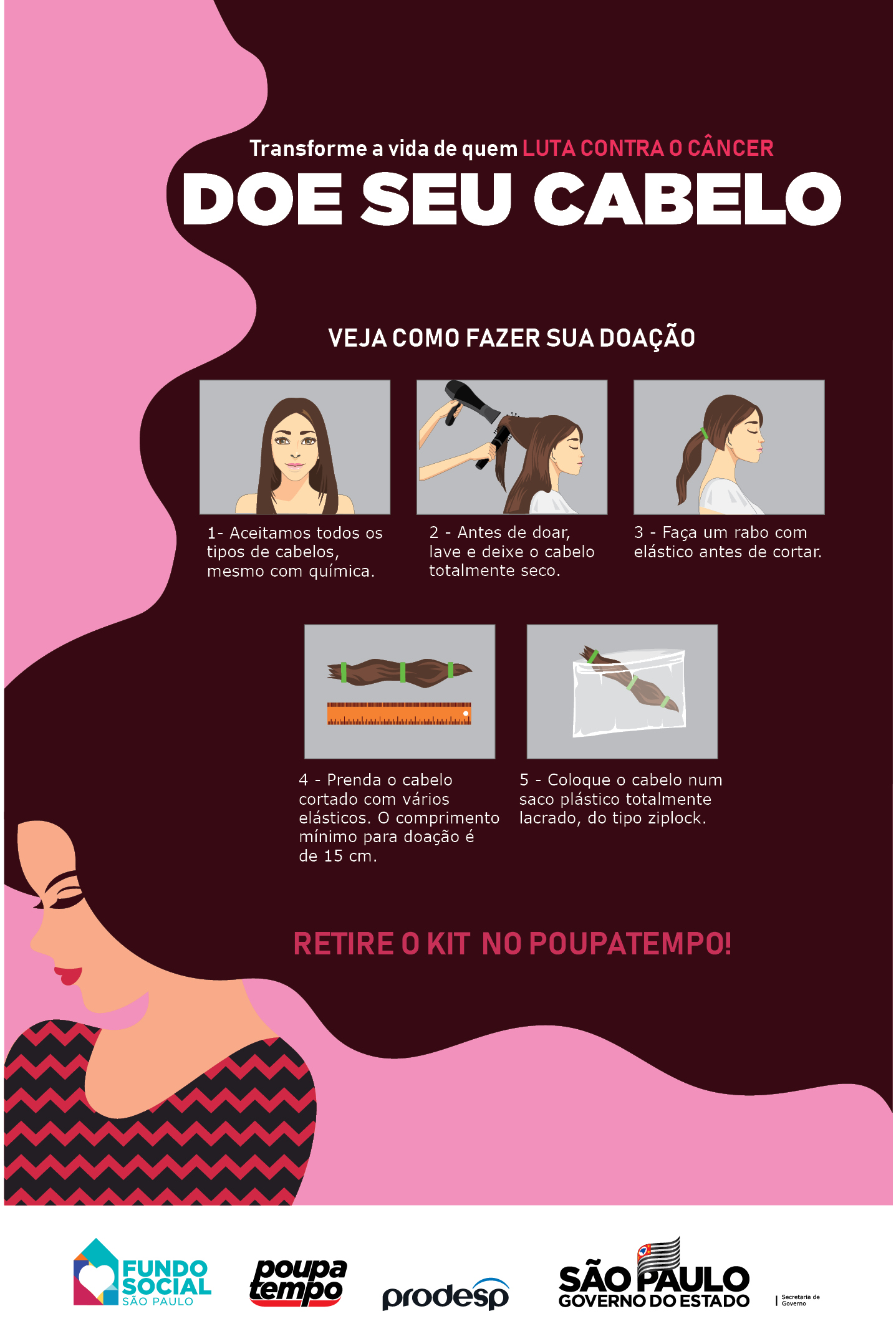 preparo do cabelo para doação