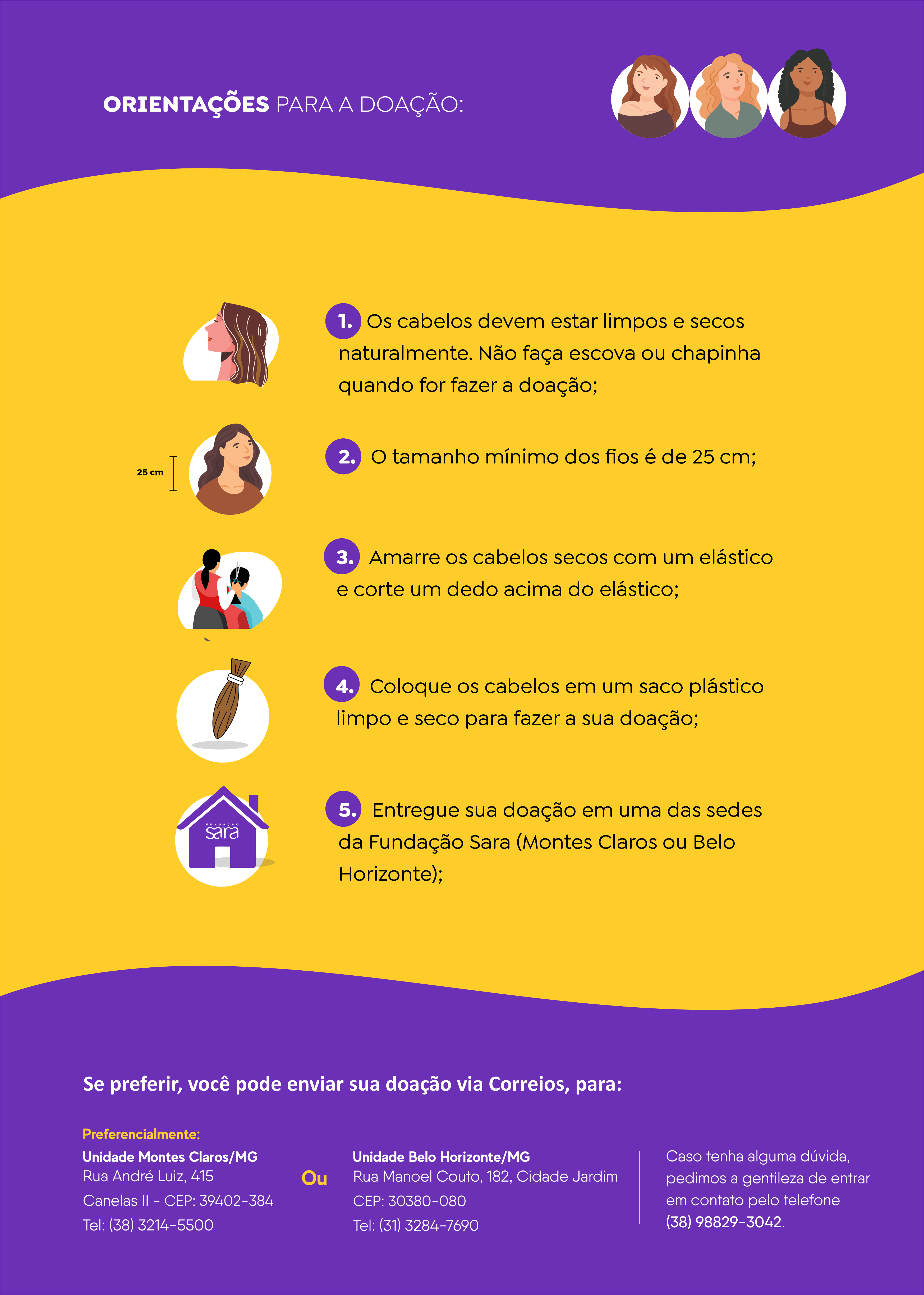 instituições que recebem doação de cabelo no Brasil