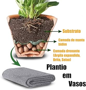 camadas de drenagem para vasos