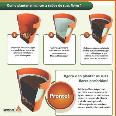 material para drenagem de vasos