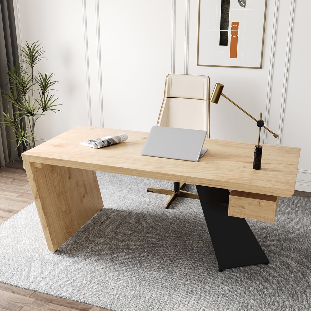 decoração de escritório minimalista industrial