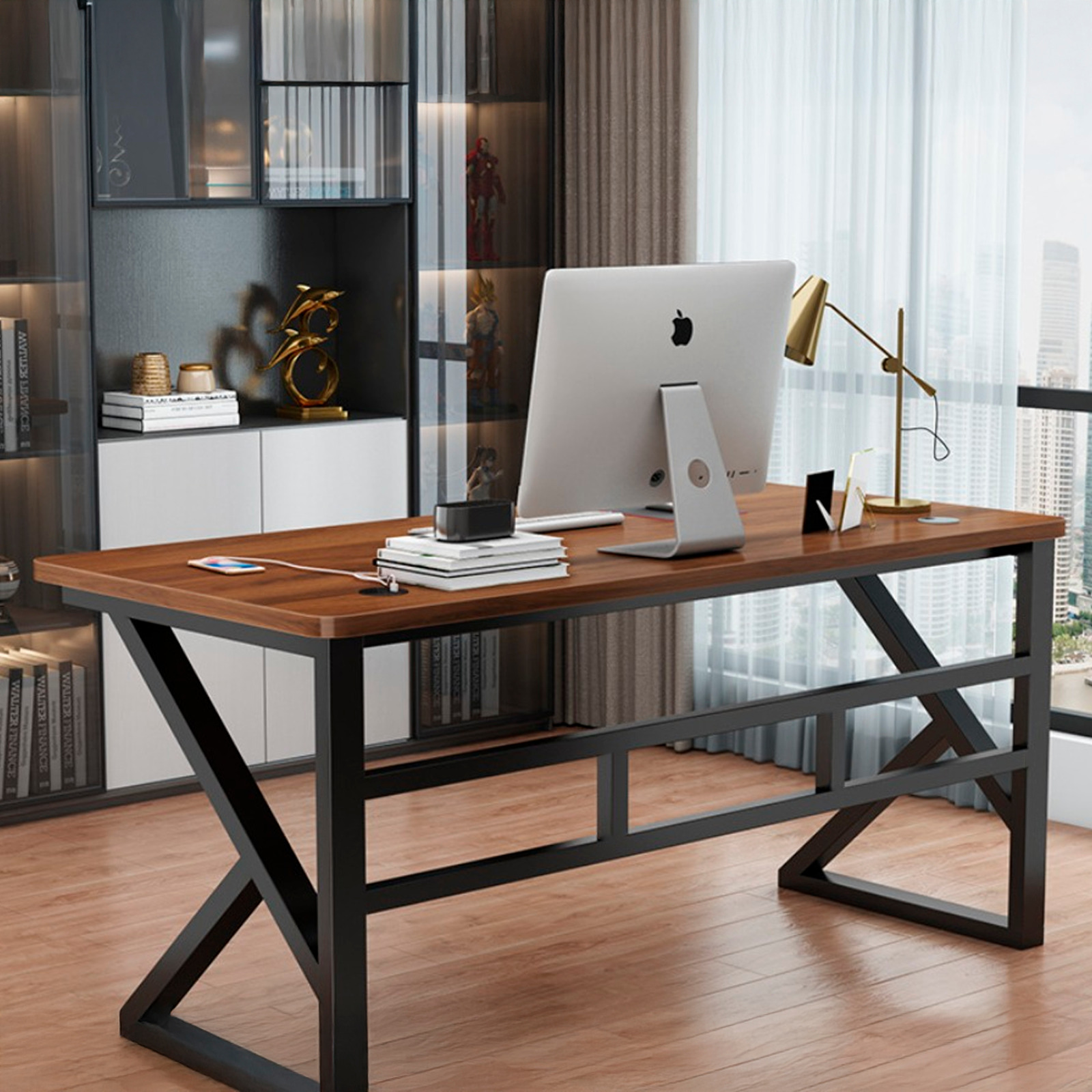 móveis de metal e madeira para escritório