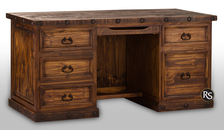 escritório madeira rústica