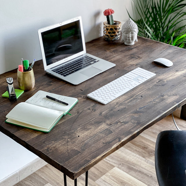 escritório madeira rústica