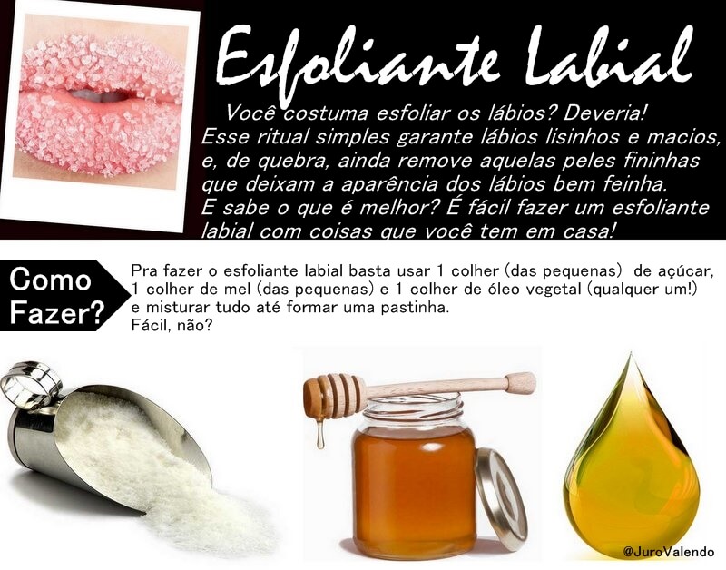 esfoliante labial caseiro