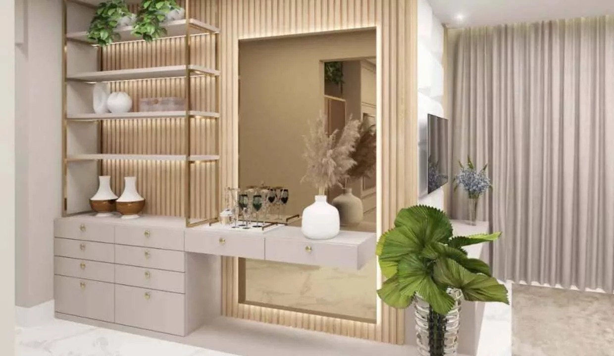 espelho na sala de estar