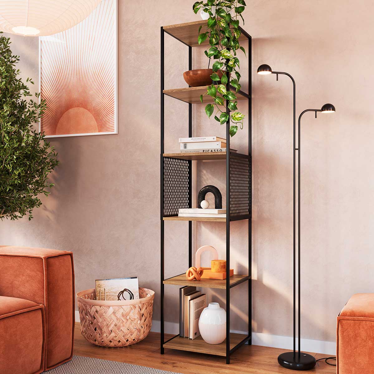 estante de aco na decoracao