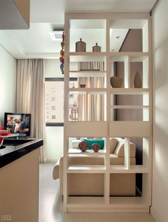 estante vazada para dividir sala de estar