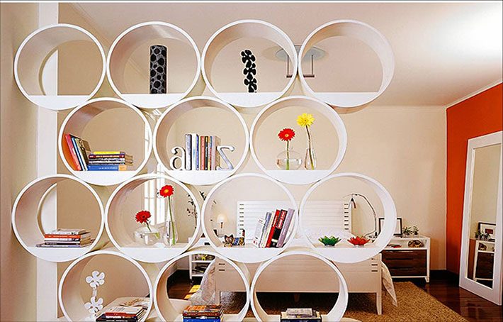 estante divisória funcional sem bloqueio de luz