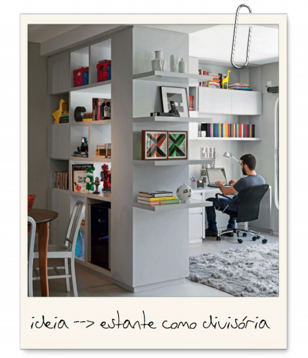 estante divisória funcional sem bloqueio de luz
