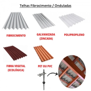 estrutura para telha de fibrocimento
