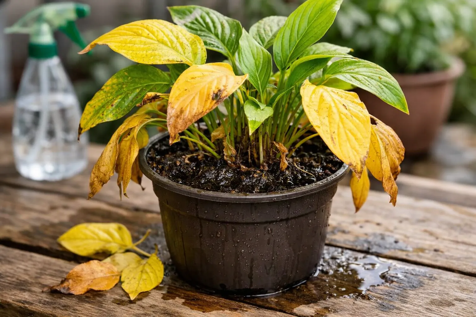 folhas amarelas nas plantas