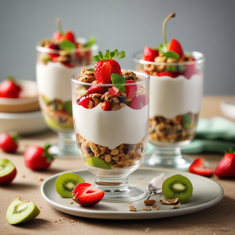 iogurte com frutas para lanche da tarde