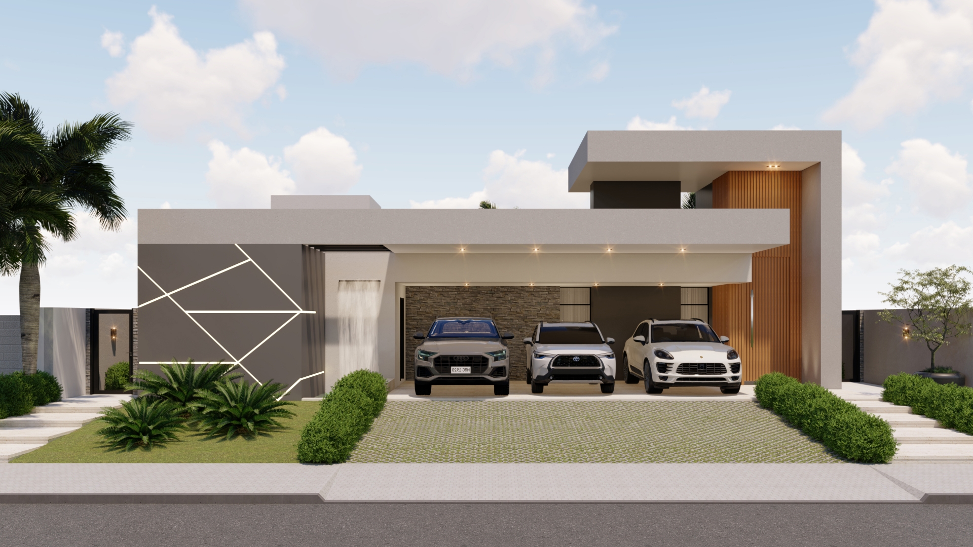 Soluções de iluminação para garagens com pé-direito duplo