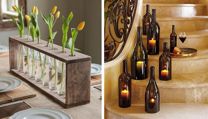 como decorar garrafas de vidro para casamento