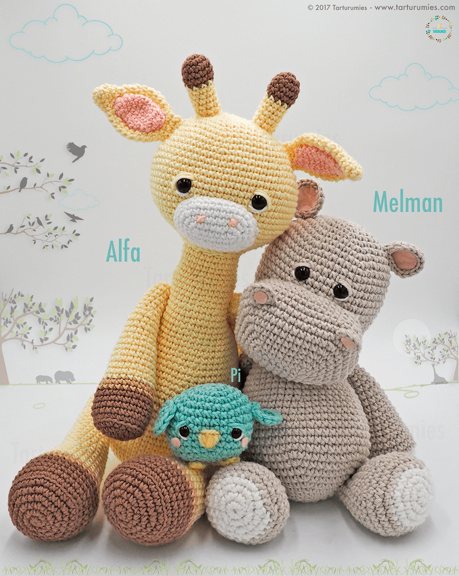 Girafa Amigurumi: Tamanhos