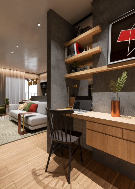 escrivaninha compacta para home office