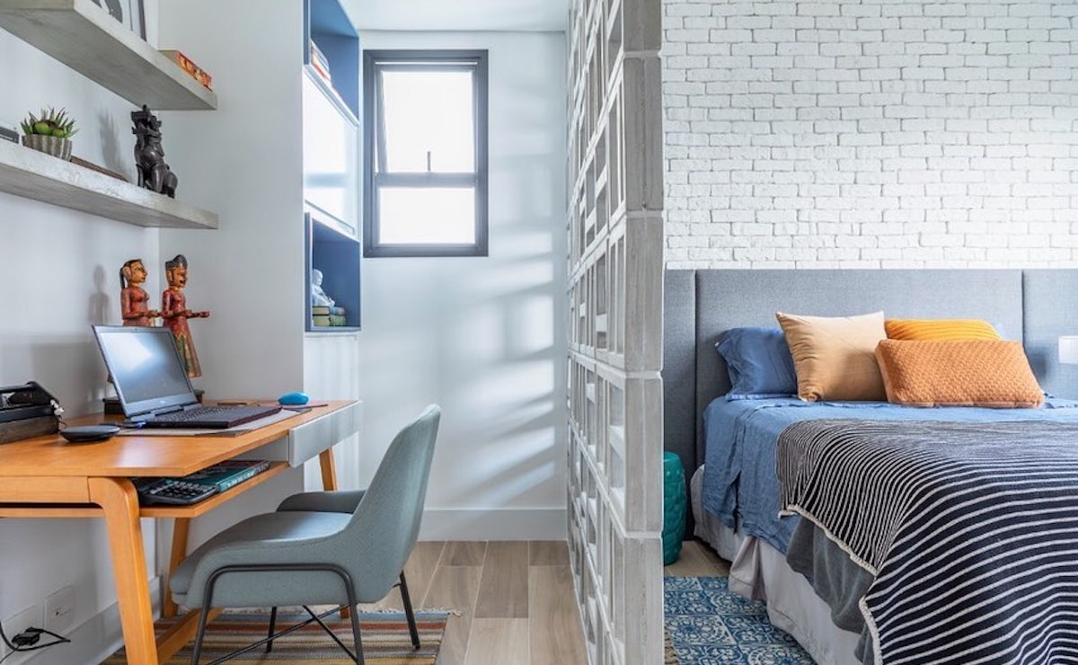 ideias de home office em quarto pequeno