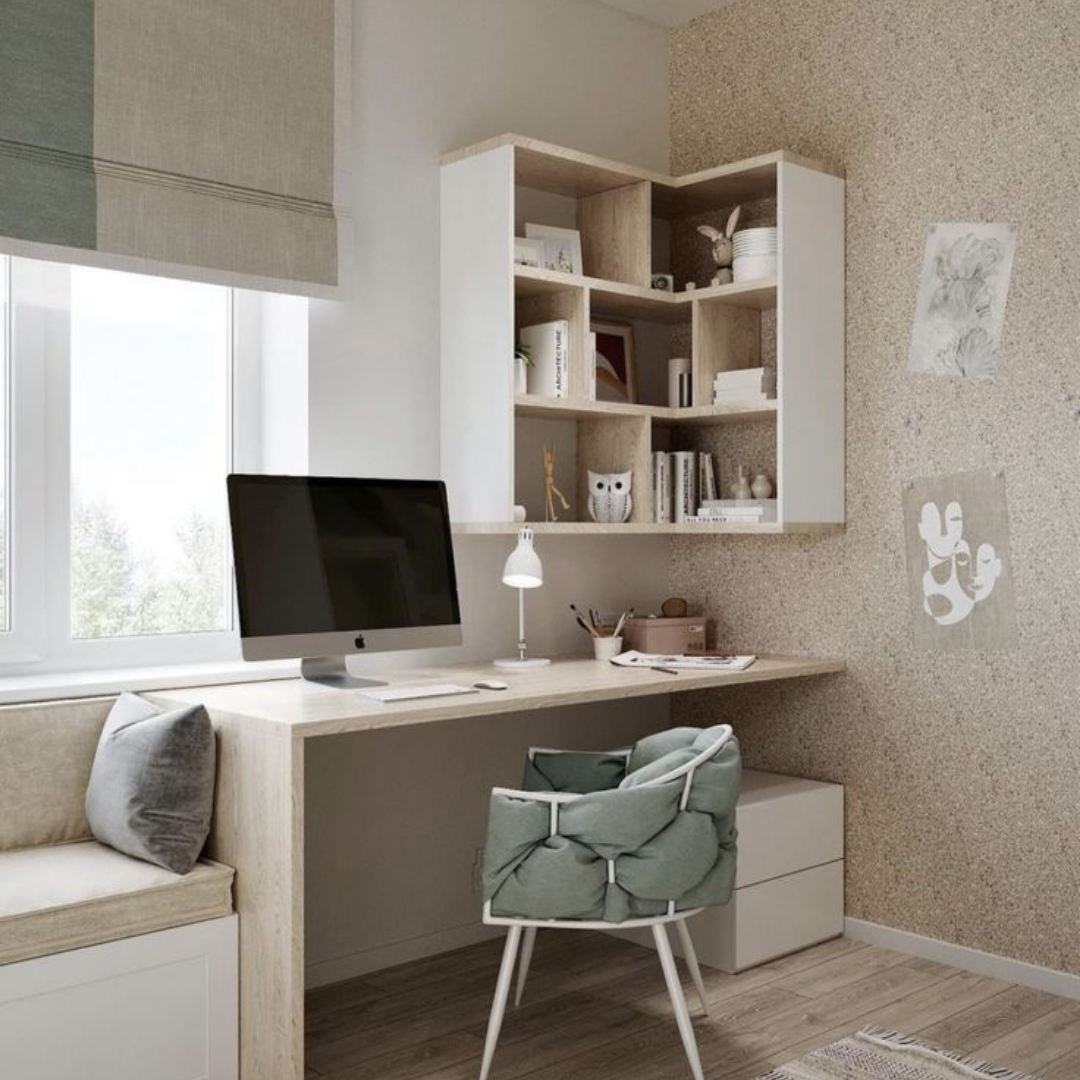 decoração home office pequeno quarto