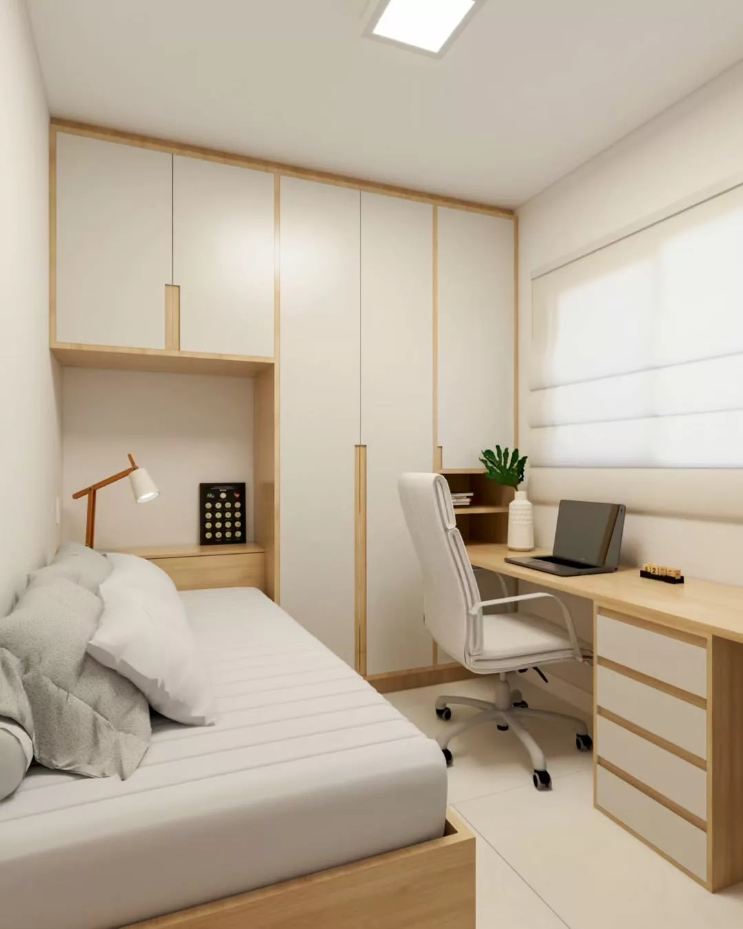 decoração home office pequeno quarto