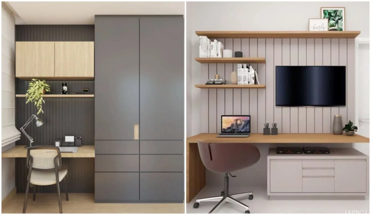 escritório em casa compacto