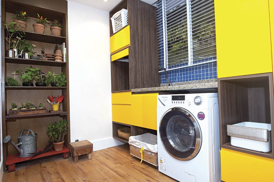 soluções criativas para horta em lavanderia