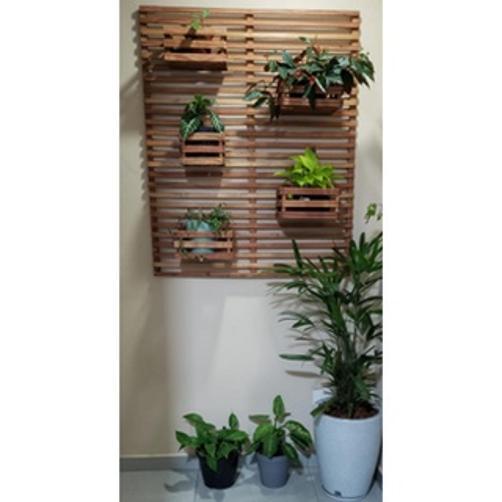 horta vertical com treliça DIY