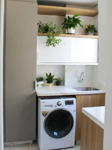 soluções de armazenamento vertical lavanderia