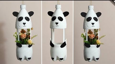 Decoração de festa infantil com artesanato de garrafa PET